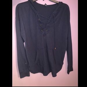 Lace up hoodie